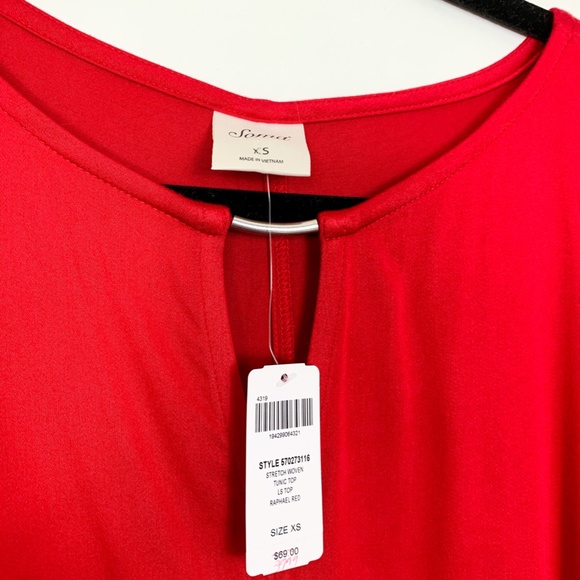 Soma Red Metal Bar Tunic Blouse - Picture 2 of 6
